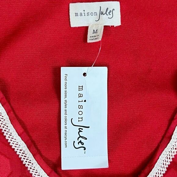 New! NWT Maison Jules V-neck Printed Flutter Dress Medium - Picture 9 of 13